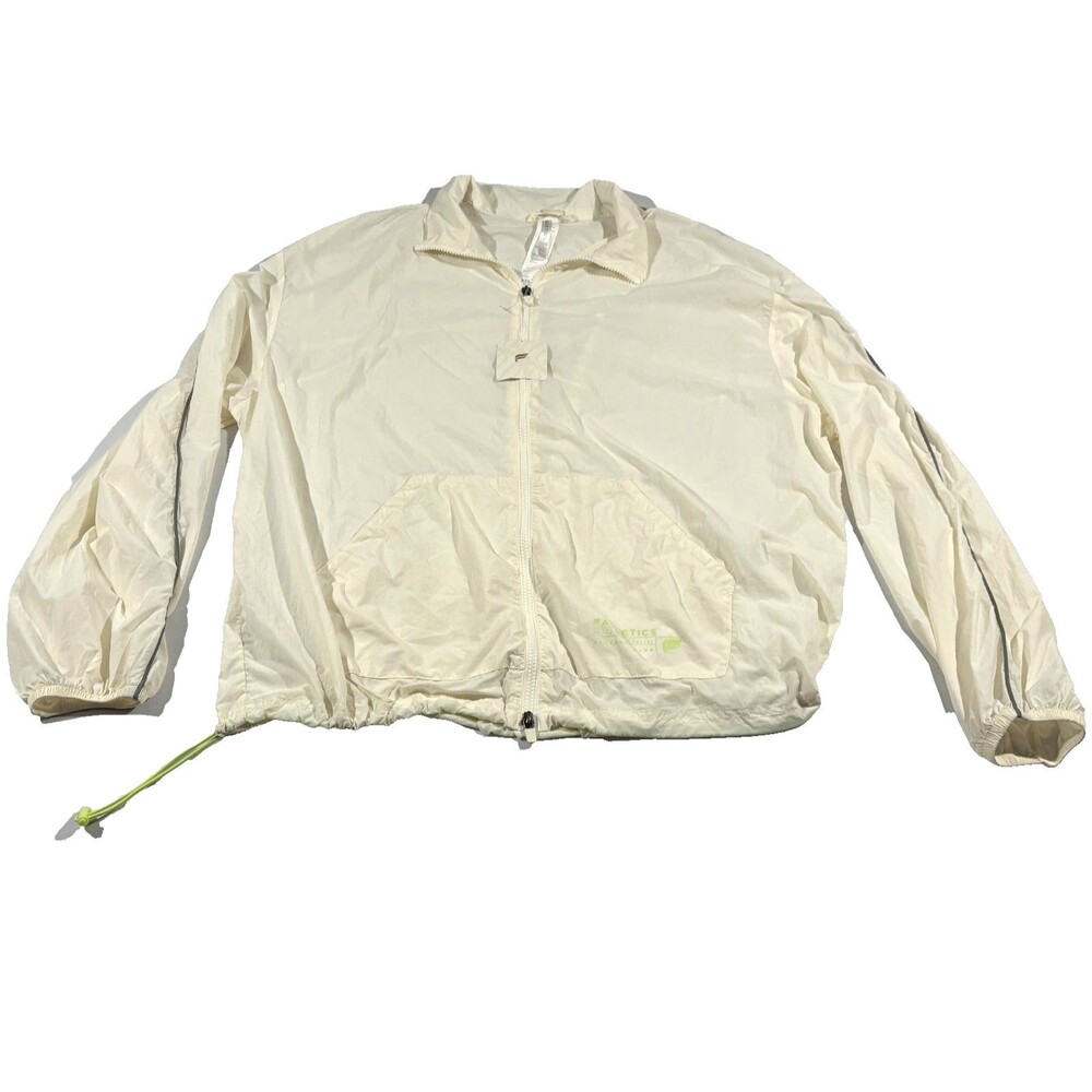 Fabletics Womens Oversized Flyweight Ivory Zip Jacket Windbreaker Sz 2XL NWT